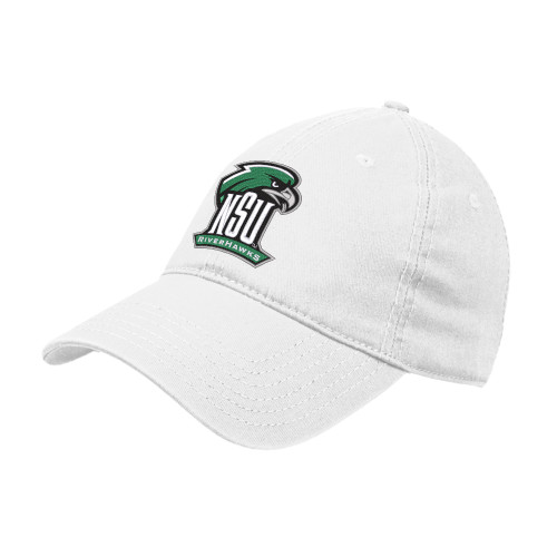  White Unstructured Adjustable Low Profile Hat - Primary Mark