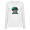 Thumbnail image for  Womens White Long Sleeve V Neck Tee