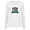 Thumbnail image for  Womens White Long Sleeve V Neck Tee