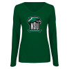 Thumbnail image for  Womens Dark Green Long Sleeve V Neck Tee 