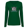 Thumbnail image for  Womens Dark Green Long Sleeve V Neck Tee 