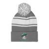 Thumbnail image for  Grey/White Two Tone Knit Pom Beanie w/Cuff
