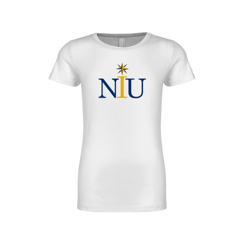  Next Level Girls White Fashion Fit T Shirt - NIU Icon
