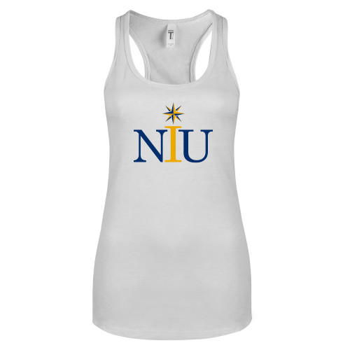  Next Level Racerback Tank White - NIU Icon