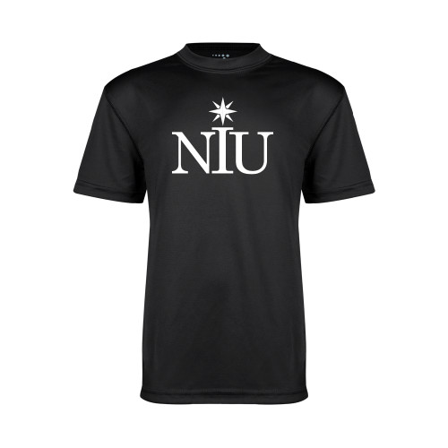  Youth Performance Black Tee - NIU Icon
