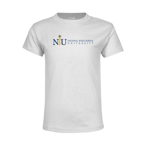  Youth White T Shirt - NIU Logo Horizontal