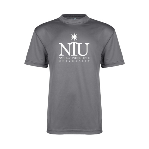  Youth Performance Grey Concrete Tee - NIU Logo Vertical