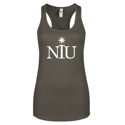  Next Level Womens Charcoal Racerback Tank - NIU Icon
