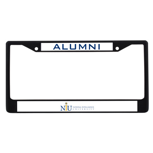 National Intelligence Alumni Metal License Plate Frame in Black
