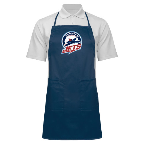  Full Length Navy Apron - Newman University Jets Full Primary Mark