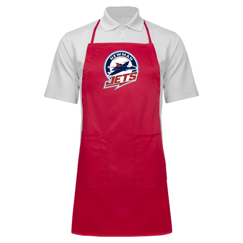 Full Length Red Apron - Newman University Jets Full Primary Mark