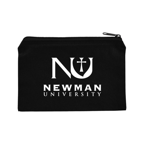  8oz. Black Cotton Travel Pouch - Newman University Stacked