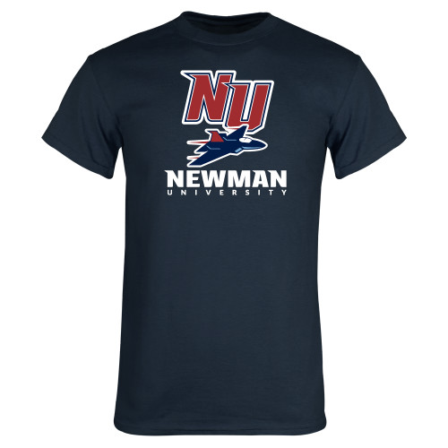  Navy T Shirt - NU Jet and Newman Hybrid Mark Vertical