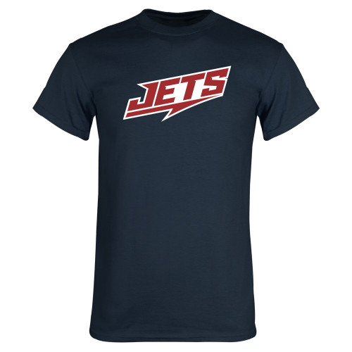  Navy T Shirt - Jets Wordmark Slanted