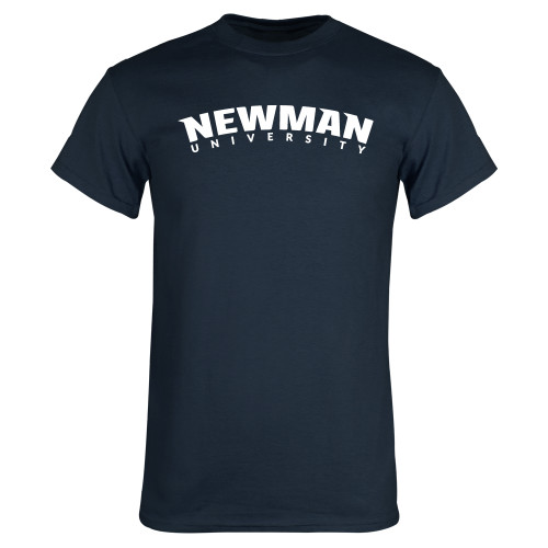  Navy T Shirt - Newman University Wordmark Arched