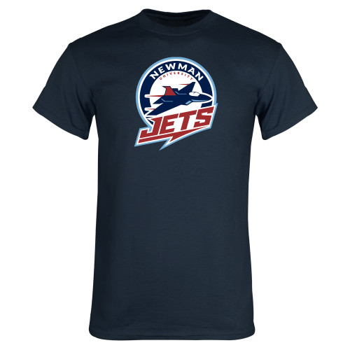  Navy T Shirt - Newman University Jets Full Primary Mark