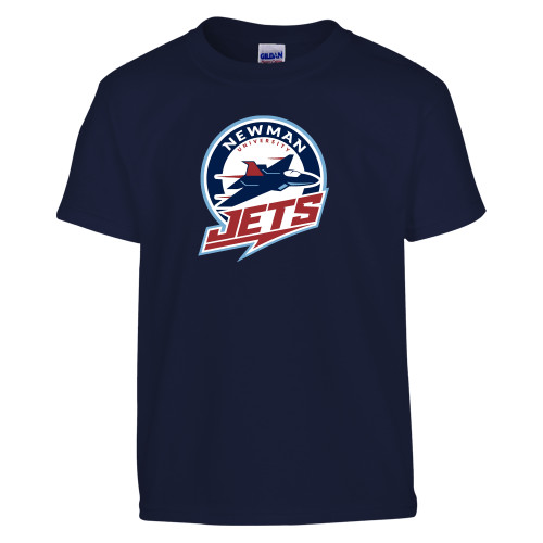 Youth Navy T Shirt - Newman University Jets Full Primary Mark