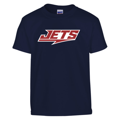  Youth Navy T Shirt - Jets Wordmark
