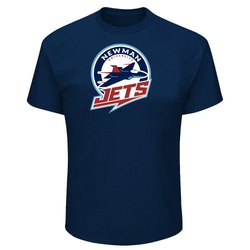  Tall Navy T Shirt - Newman University Jets Full Primary Mark
