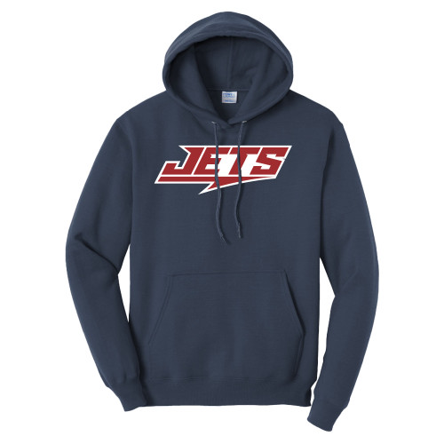  Tall Navy Fleece Hoodie - Jets Wordmark