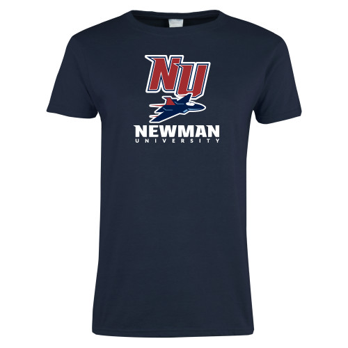  Womens Short Sleeve Navy Tee - NU Jet and Newman Hybrid Mark Vertical