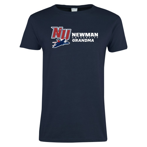  Womens Short Sleeve Navy Tee - Newman University Grandma