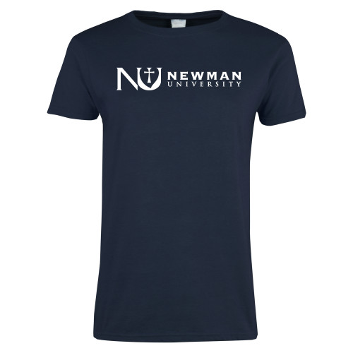  Womens Short Sleeve Navy Tee - Newman University Horizontal