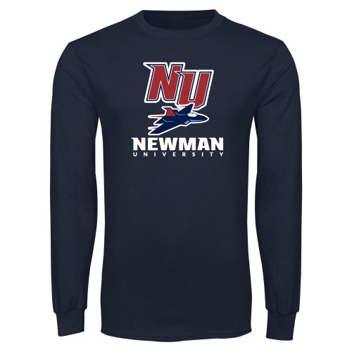  Navy Long Sleeve T-Shirt - NU Jet and Newman Hybrid Mark Vertical