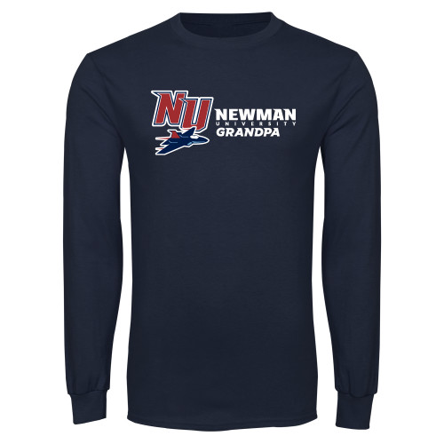  Navy Long Sleeve T-Shirt - Newman University Grandpa