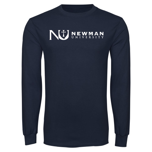  Navy Long Sleeve T-Shirt - Newman University Horizontal