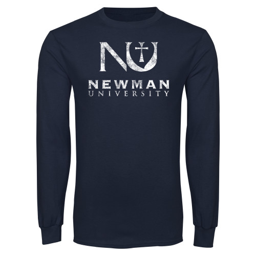  Navy Long Sleeve T-Shirt - NU Distressed