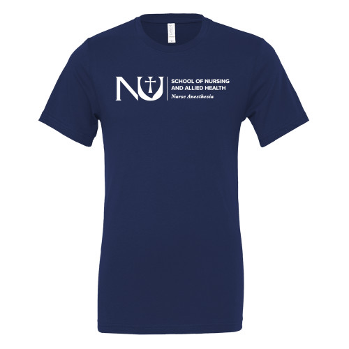  Bella + Canvas Navy Jersey Cotton T Shirt - NU School of Nursing Anesthesia