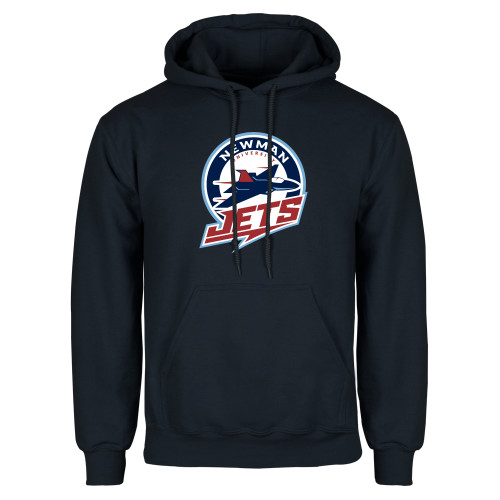  Navy Fleece Hoodie - Newman University Jets Full Primary Mark