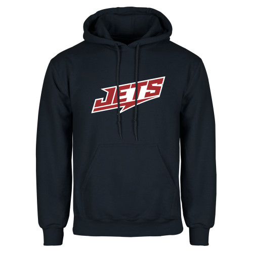  Navy Fleece Hoodie - Jets Wordmark Slanted
