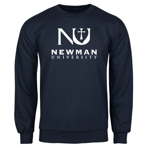  Navy Fleece Crew - Newman University Stacked