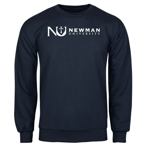  Navy Fleece Crew - Newman University Horizontal