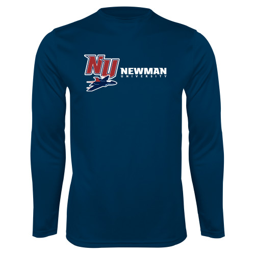  Navy Performance Long Sleeve Shirt - NU Jet and Newman Hybrid Mark Horizontal