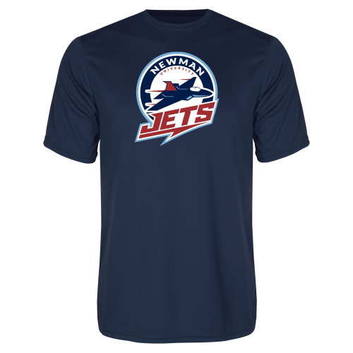  Navy Performance Tee - Newman University Jets Full Primary Mark