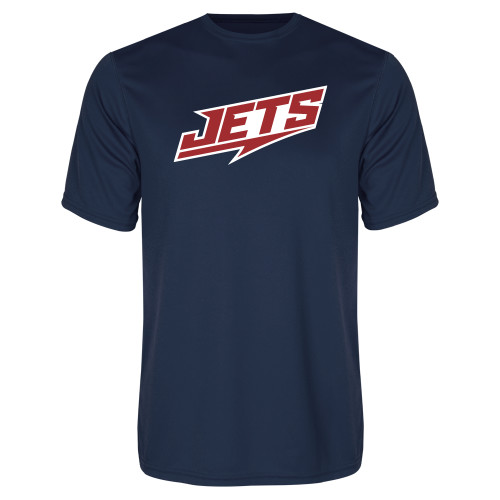  Navy Performance Tee - Jets Wordmark Slanted