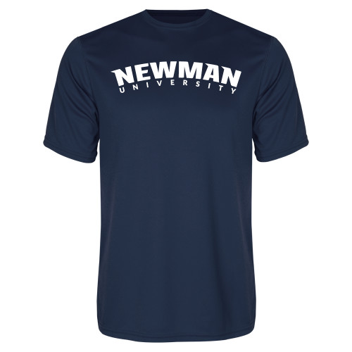  Navy Performance Tee - Newman University Wordmark Arched