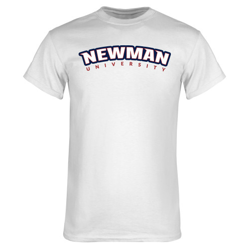  White T Shirt - Newman University Wordmark Arched