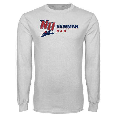  White Long Sleeve T Shirt - Newman University Dad