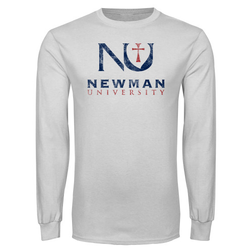 White Long Sleeve T Shirt - NU Distressed