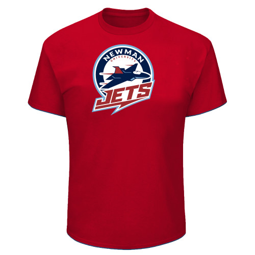  Tall Red T Shirt - Newman University Jets Full Primary Mark