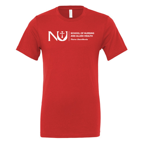  Bella + Canvas Red Jersey Cotton T Shirt - NU School of Nursing Anesthesia