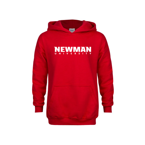  Youth Red Fleece Hoodie - Newman University Wordmark