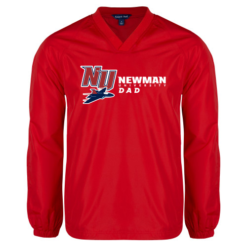  Red V Neck Raglan Windshirt - Newman University Dad