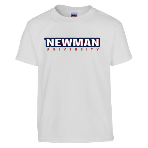  Youth White T Shirt - Newman University Wordmark