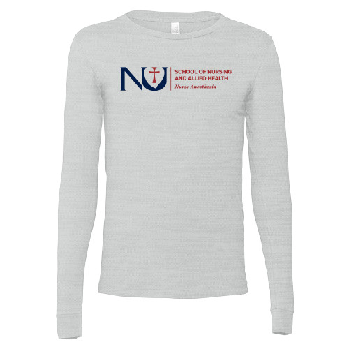  Bella + Canvas Ash Grey Jersey Cotton Long Sleeve T Shirt - NU School of Nursing Anesthesia