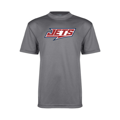  Youth Performance Grey Concrete Tee - Jets Wordmark